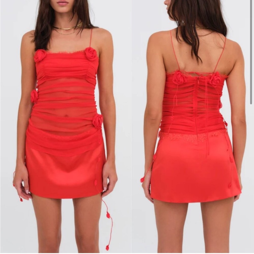 NWT For Love And Lemons Red Mini Dress